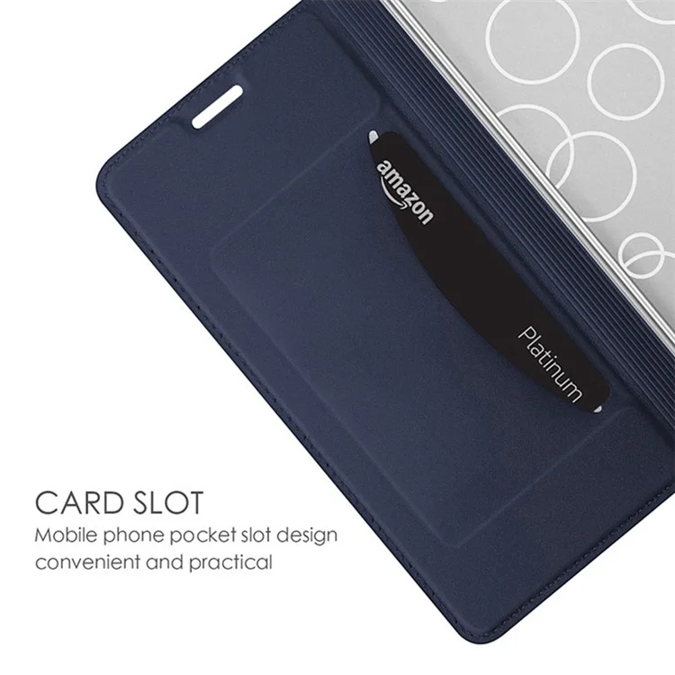 Per Samsung Galaxy S24 Phone Stand Case Card Holder PU Leather Cell Phone Cover - Blu