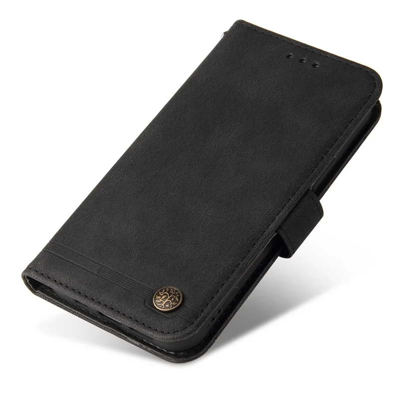 For Xiaomi Redmi Note 13 4G Leather Wallet Cases Skin Touch Phone Cover Stand with Strap - Black