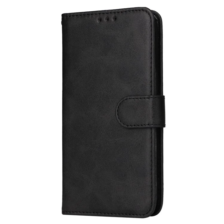 For Realme C67 4G Case Calf Texture PU Leather Magnetic Clasp Cover with Wallet - Black