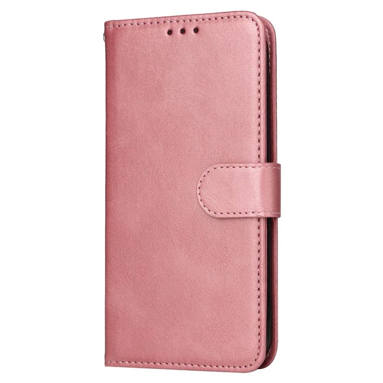Para Realme C67 4G Case Calf Texture PU Leather Magnetic Clasp Cover with Wallet - Pink