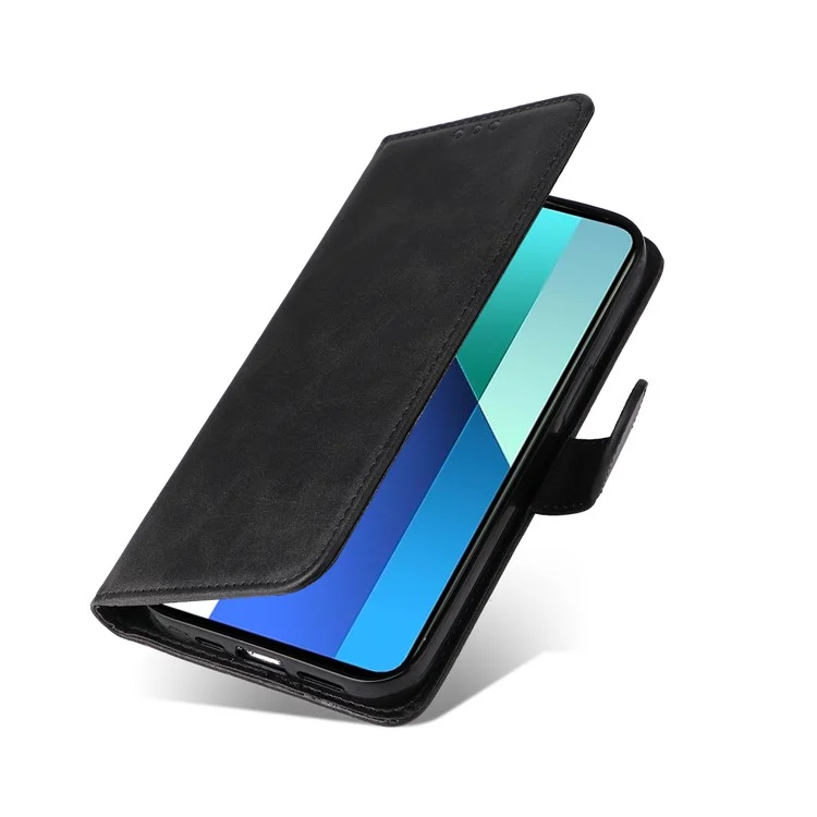 Per Xiaomi Redmi Note 13 4G Custodia in Pelle PU con Slot per Carte - Nero