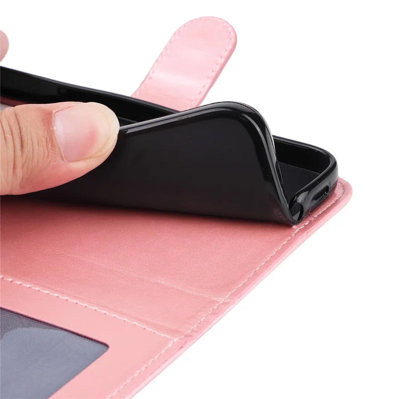 For Realme C67 4G Cell Phone Case Imprinted PU Leather Stand Cover - Pink