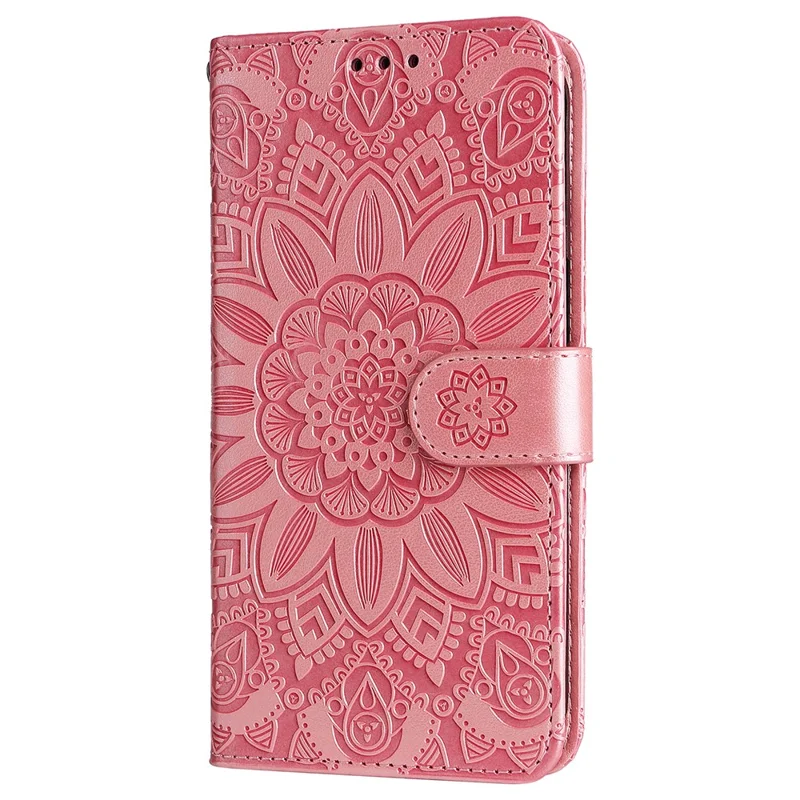 For Realme C67 4G Cell Phone Case Imprinted PU Leather Stand Cover - Pink
