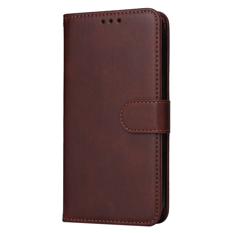 For Honor X8b 4G Calf Texture Leather Case Photo Slot Wallet Phone Cover - Brown