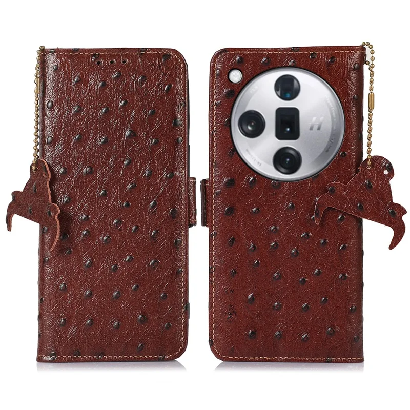 For Oppo Find X7 Pro / Find X7 Ultra Phone Case RFID Blocking Wallet Cover Stand - Coffee