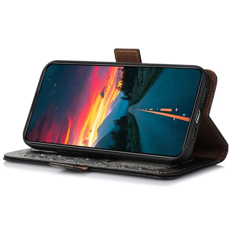 For Oppo Find X7 Pro / Find X7 Ultra Phone Case RFID Blocking Wallet Cover Stand - Black