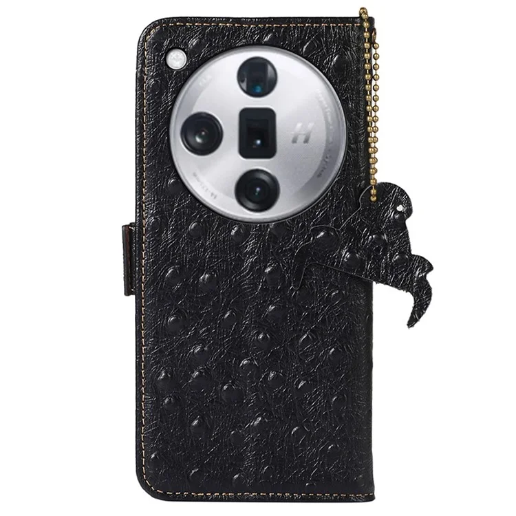 For Oppo Find X7 Pro / Find X7 Ultra Phone Case RFID Blocking Wallet Cover Stand - Black