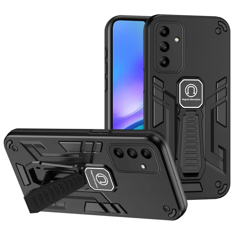 Para Samsung Galaxy A05s 4G Kickstand Case Hybrid Hard PC Soft TPU Phone Shell - Negro