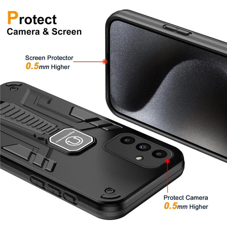 Housse de téléphone pour Samsung Galaxy A15 5G avec support - Noir