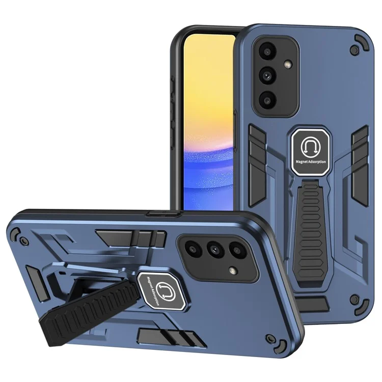 For Samsung Galaxy A15 5G Phone Cover Kickstand Slim-Fit Case Work with Magnetic Car Mount - Blue