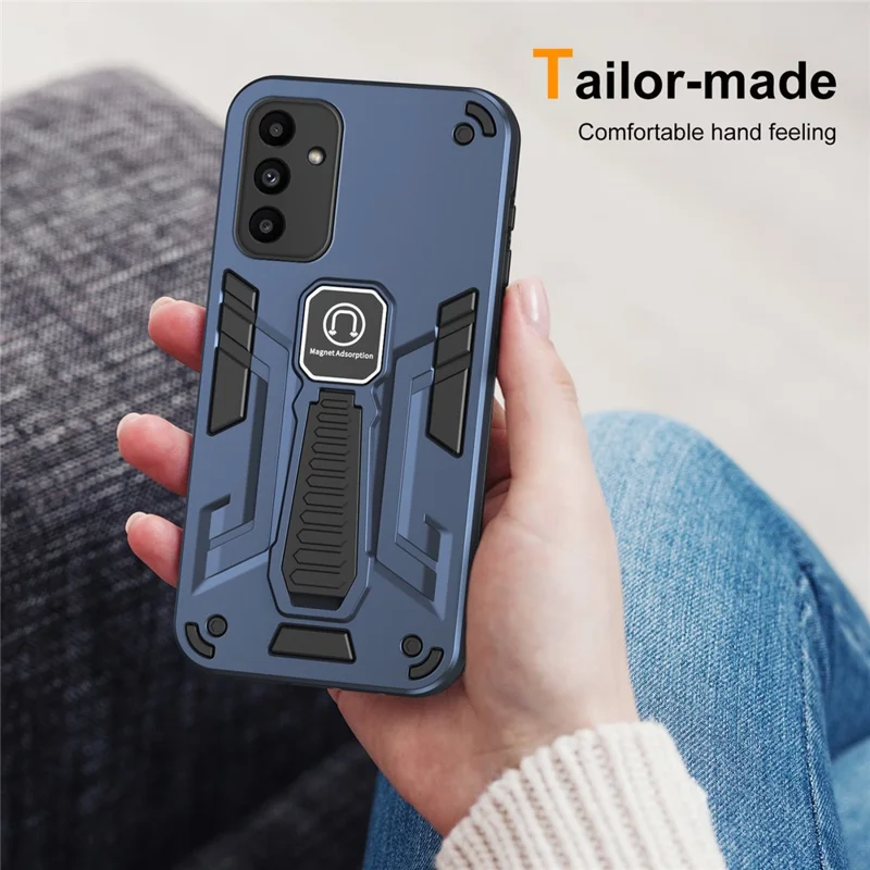 For Samsung Galaxy A15 5G Phone Cover Kickstand Slim-Fit Case Work with Magnetic Car Mount - Blue