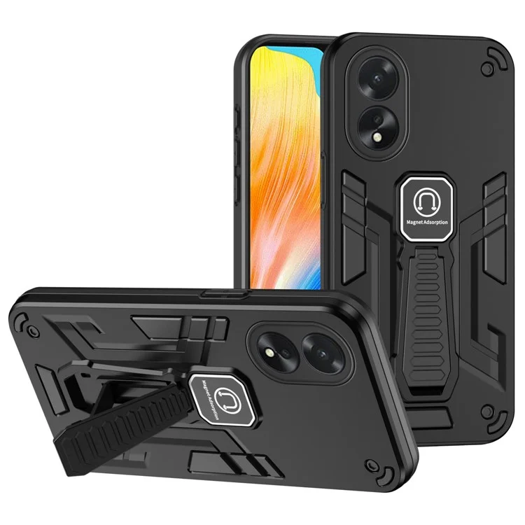 Per Oppo A38 4G / A18 4G Custodia con Supporto per Telefono Cellulare Supporto Magnetico per Auto - Nero