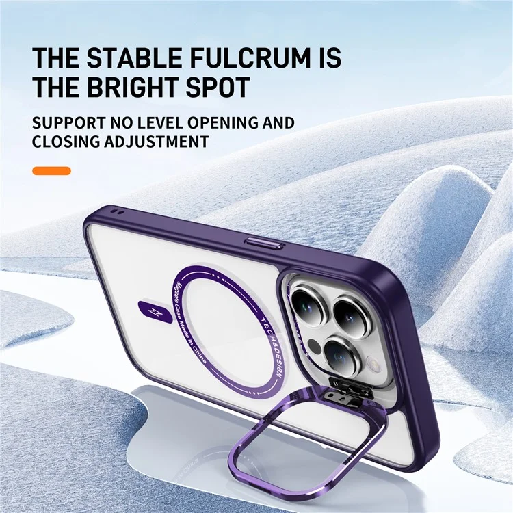YSM For iPhone 12 / 12 Pro Phone Case Compatible with MagSafe Camera Kickstand Cover - Dark Purple