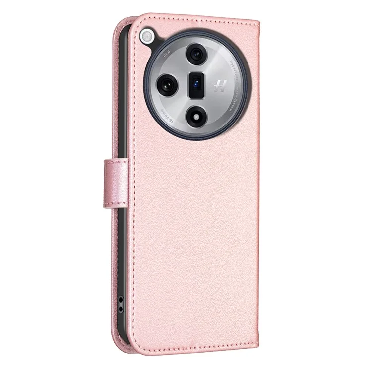 For Oppo Find X7 5G Leather Case Clover Pattern Wallet Phone Cover - Pink