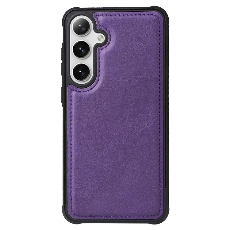 KT Série multifonctionnelle-4 pour Samsung Galaxy S25 / S24 Étui magnétique avec fentes pour cartes Support Fermeture éclair Housse de téléphone - Violet