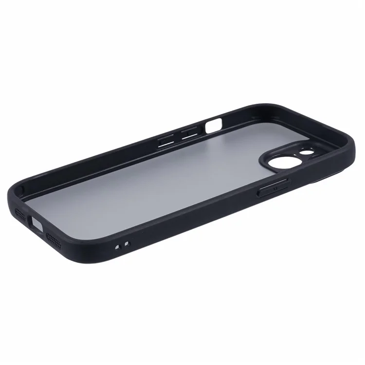 Funda para teléfono móvil de 6.1 pulgadas para iPhone 13, funda de 2 en 1 de tacto de piel, funda de tapa trasera mate de PC + TPU - Negro transparente