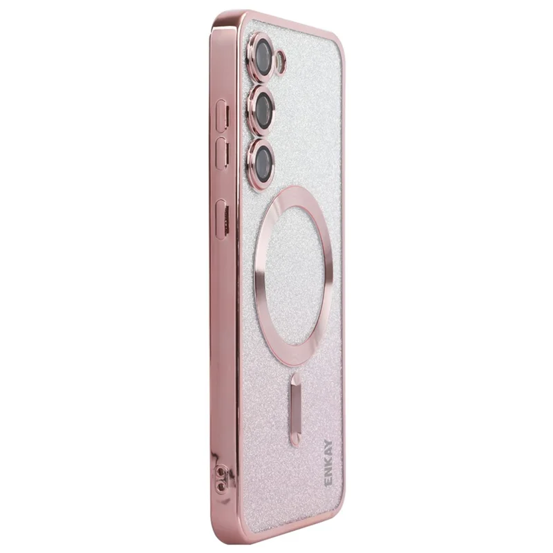 ENAKY HAT PRINCE For Samsung Galaxy S23+ Magnetic Phone Case Gradient Glitter Cover Compatible with MagSafe - Pink