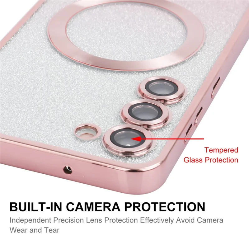 ENAKY HAT PRINCE For Samsung Galaxy S23+ Magnetic Phone Case Gradient Glitter Cover Compatible with MagSafe - Pink