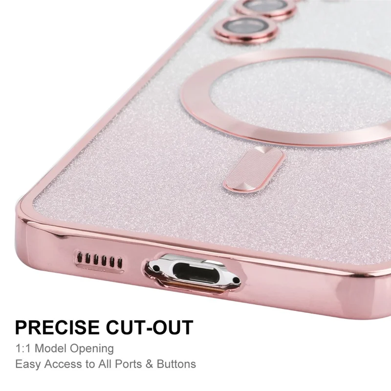 ENAKY HAT PRINCE For Samsung Galaxy S23+ Magnetic Phone Case Gradient Glitter Cover Compatible with MagSafe - Pink