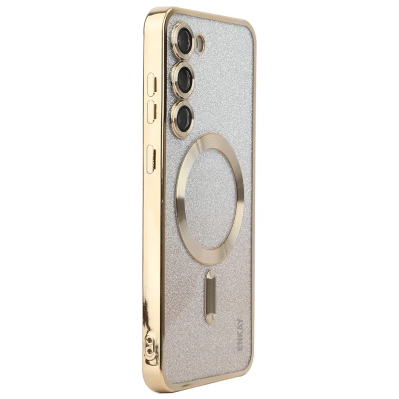 ENAKY HAT PRINCE For Samsung Galaxy S23+ Magnetic Phone Case Gradient Glitter Cover Magnetic Case - Gold