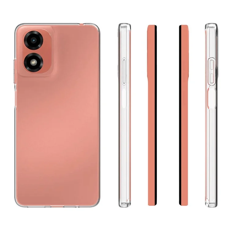For Motorola Moto E14 4G / G04 4G / G04s 4G / G24 4G TPU Case Ultra Slim Transparent Phone Cover (Big Rear Lens Hole)