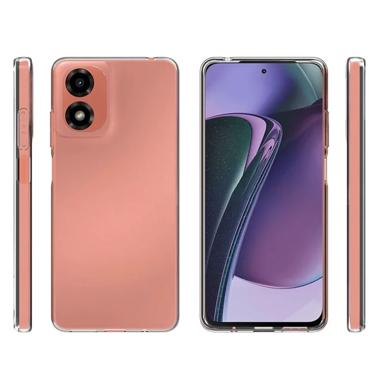 For Motorola Moto E14 4G / G04 4G / G04s 4G / G24 4G TPU Case Ultra Slim Transparent Phone Cover (Big Rear Lens Hole)