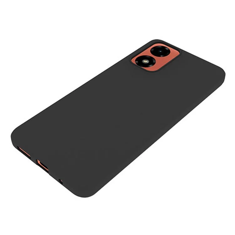 Para Motorola Moto G04 Case 4G Acabado Mate Cubierta de Teléfono TPU Suave (orificio de Lente Trasera Grande) - Negro