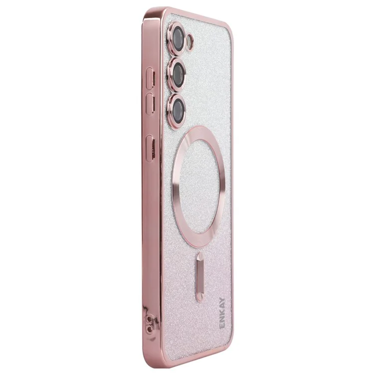 ENAKY HAT PRINCE For Samsung Galaxy S24 Magnetic Phone Case TPU Electroplating Glitter Shell - Pink