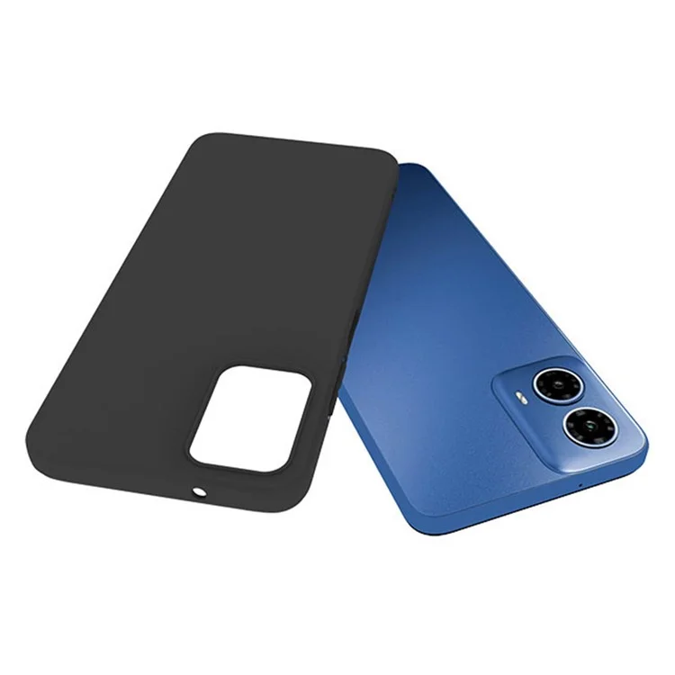 Para Motorola Moto G34 5G Case TPU TPU Cubierta de Teléfono Móvil Matte (gran Orificio de Lente Trasera) - Negro