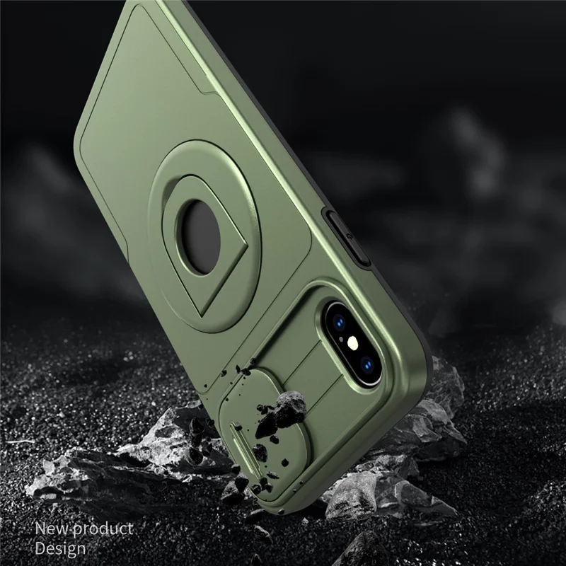 For iPhone XS Max Phone Case TPU+PC Magnetic Cover Camera Protection - Green