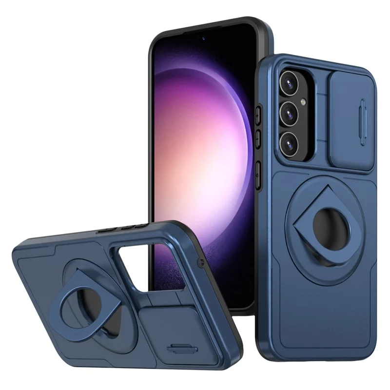 Für Samsung Galaxy S20 FE / S20 FE 5G / S20 FE 2022 / S20 Lite Handyhülle mit Schiebe-Kameraabdeckung - Blau