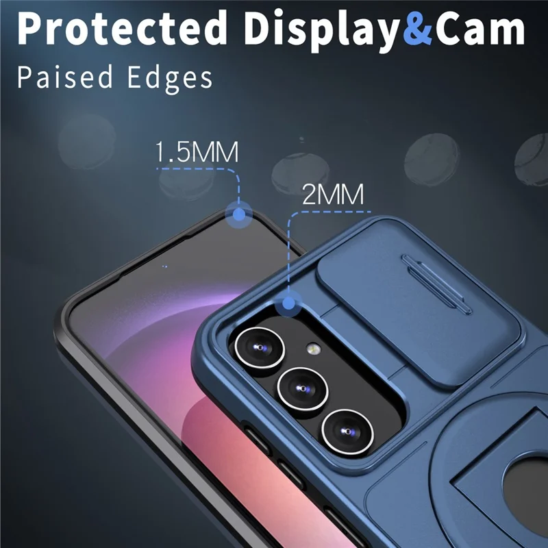 Für Samsung Galaxy S20 FE / S20 FE 5G / S20 FE 2022 / S20 Lite Handyhülle mit Schiebe-Kameraabdeckung - Blau