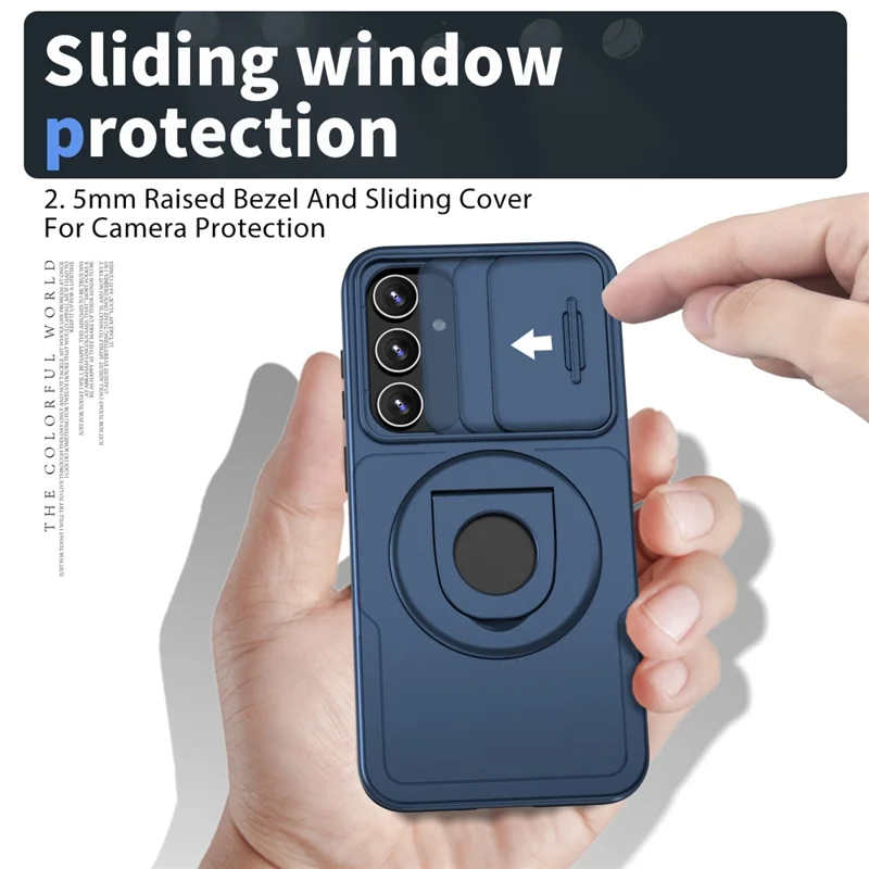 Für Samsung Galaxy S20 FE / S20 FE 5G / S20 FE 2022 / S20 Lite Handyhülle mit Schiebe-Kameraabdeckung - Blau