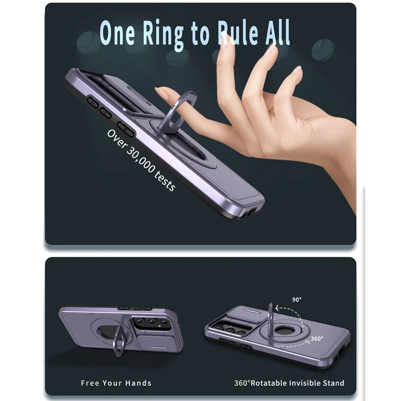 For Samsung Galaxy S20 FE / S20 FE 5G / S20 FE 2022 / S20 Lite Phone Case with Slide Camera Cover - Purple