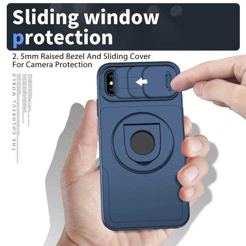 Pour Iphone X / Couverture de Téléphone Armure Anti-cratte de Boîte Magnétique - Bleu