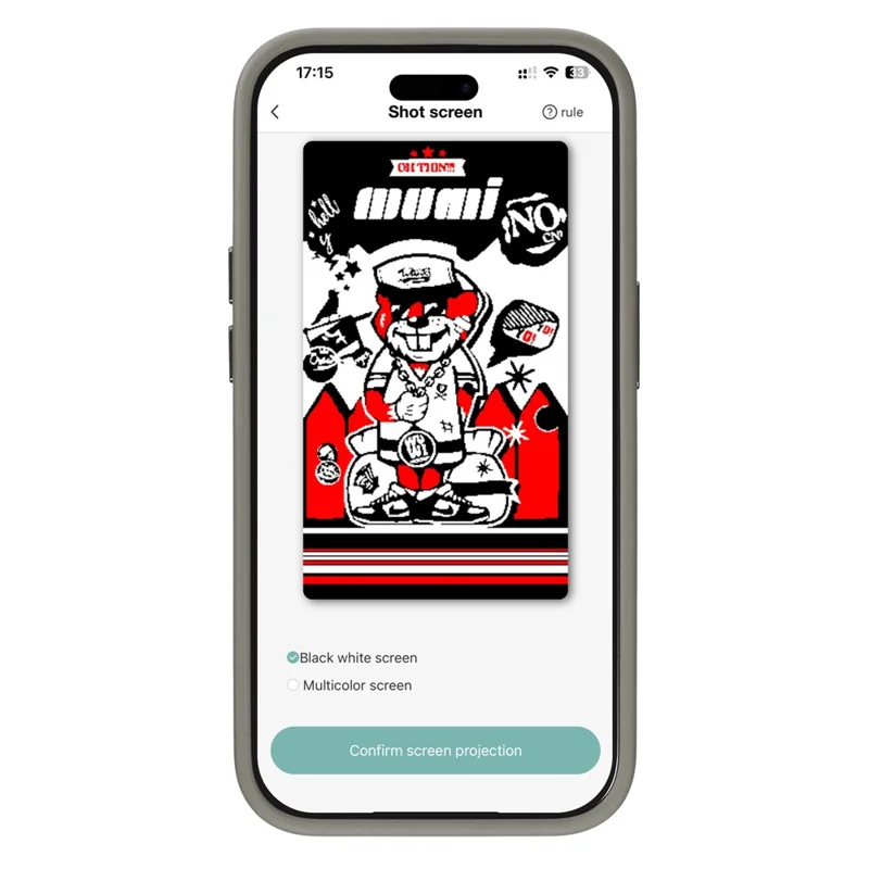 For iPhone 15 Pro Max Phone Case NFC Customized Cover 3-Color E Ink Case DIY Smart Display - Grey