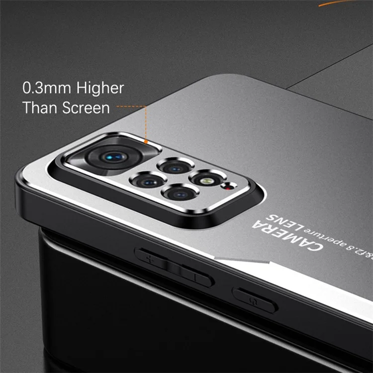 Per Xiaomi Redmi Note 11 Pro Custodia in lega di alluminio+TPU+PC Protezione airbag del telefono - Argento