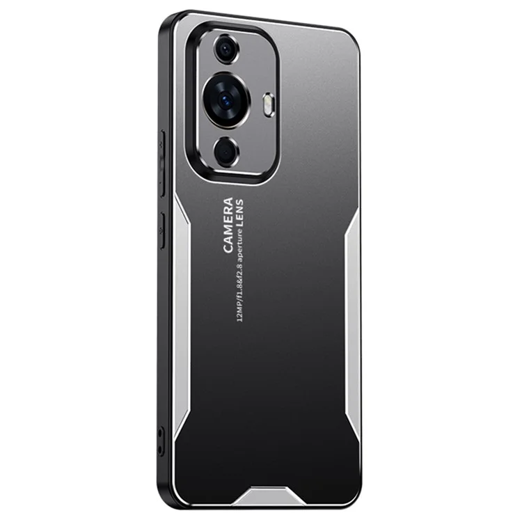 Para Huawei nova 11 / nova 12s 4G / nova 12 Lite 4G Capa de Metal Fosco Airbag Proteção à Prova de Choque - Prata