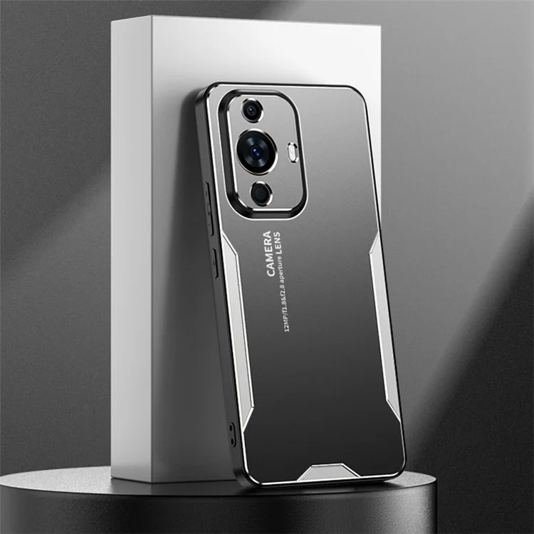 Para Huawei nova 11 / nova 12s 4G / nova 12 Lite 4G Capa de Metal Fosco Airbag Proteção à Prova de Choque - Prata