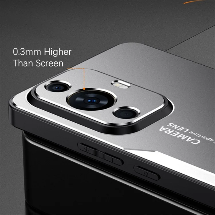 Para Huawei nova 11 / nova 12s 4G / nova 12 Lite 4G Capa de Metal Fosco Airbag Proteção à Prova de Choque - Prata