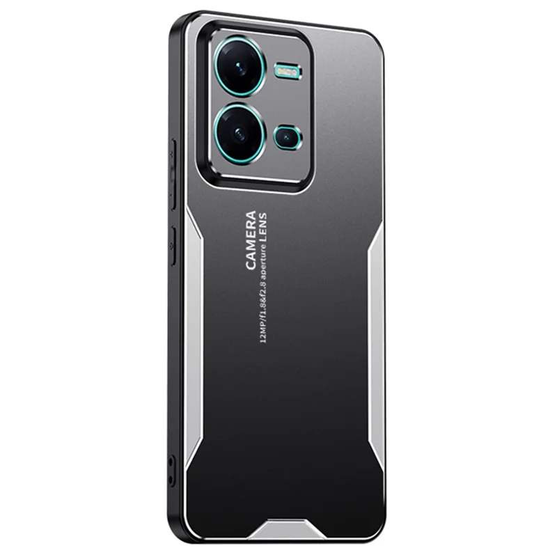 Pour le vivo V25 5G Étui Alliage d'Aluminium Givré+PC+TPU Protecteur de Téléphone - Argent