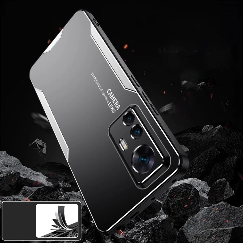 For Xiaomi Redmi K50 Ultra / 12T 5G Cell Phone Case Aluminum Alloy Dustproof Back Shell - Silver