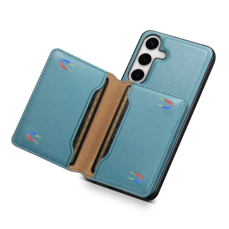 DENIOR Pour Samsung Galaxy S24 Étui Magnétique avec Support Téléphonique Étui Portefeuille 2 en 1 Détachable - Bleu