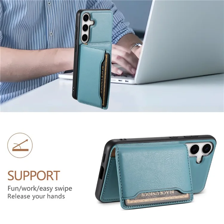 DENIOR Pour Samsung Galaxy S24 Étui Magnétique avec Support Téléphonique Étui Portefeuille 2 en 1 Détachable - Bleu
