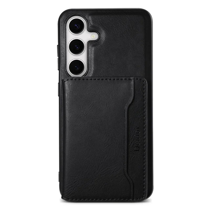 DENIOR For Samsung Galaxy S24+ Phone Case Magnetic Protection Cover Detachable Card Bag - Black