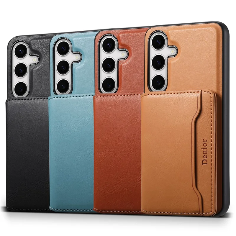 DENIOR For Samsung Galaxy S24+ Phone Case Magnetic Protection Cover Detachable Card Bag - Black