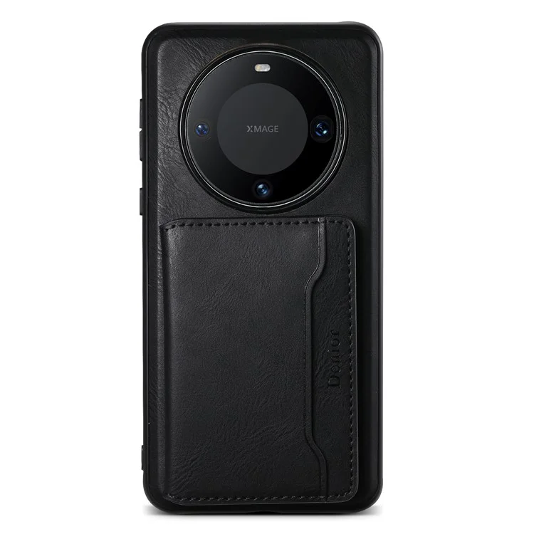 DENIOR Für Huawei Mate 60 Pro / Mate 60 Pro+ Magnetische Hülle Abnehmbare Kartentasche Handyhülle - Schwarz