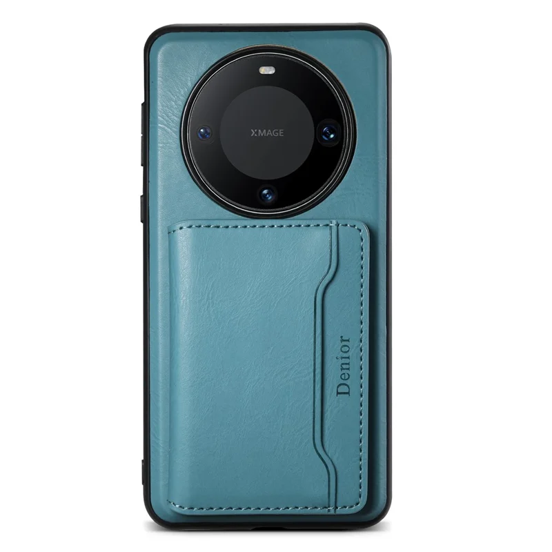 DENIOR For Huawei Mate 60 Pro / Mate 60 Pro+ Magnetic Case Detachable Card Bag Phone Cover - Blue