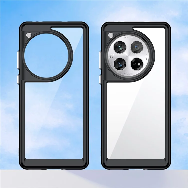 For OnePlus 12 5G Case Slim-Fit TPU+Acrylic Shockproof Phone Guard Cover - Black