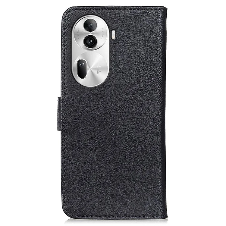 KHAZNEH Para Oppo Reno11 Pro 5G (Global) / Reno11 (China) 5G Capa de Carteira de Couro para Telefone - Preta
